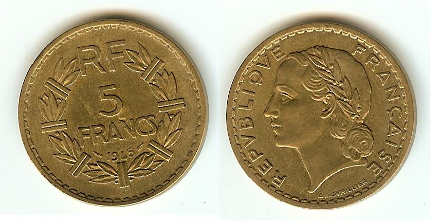 5 Francs Lavrillier(Alu. Br) 1945C Castelsarrasin AU